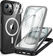 Carica l'immagine nel visualizzatore di Gallery, CENHUFO Cover Magnetica iPhone 15, [Compatibile con Magsafe] Integrata [9H HD] Vetro Temperato Schermo e Protezione Foto