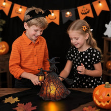 Carica l'immagine nel visualizzatore di Gallery, Lampada strega di Halloween, lampada da notte gotica con cappello da strega spettrale e luce calda, decorazioni di Hallo