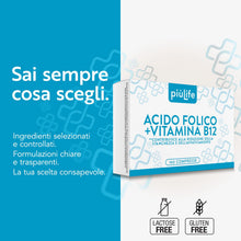 Carica l'immagine nel visualizzatore di Gallery, Acido Folico 400 μg Con B12 PiùLife - 160 Compresse