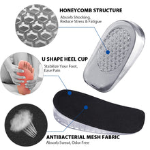 Carica l'immagine nel visualizzatore di Gallery, Altezza Aumentando Solette - 2CM Tallone in Gel Soletta per Donna e Uomo, Inserti Invisibili per Sollevare le Scarpe, Sp