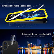 Carica l'immagine nel visualizzatore di Gallery, QHOHQ Vetro Temperato per iPhone 16 + Pellicola Fotocamera, Grado Militare Pellicola Prottetiva, [Copertura Completa], S