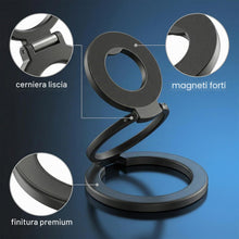 Carica l'immagine nel visualizzatore di Gallery, Supporto per Cellulare, Anello Magnetico Rotante a 360° e Pieghevole, Cavalletto Magnetico, Supporto Sottile in Metallo,