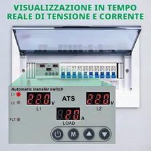 Carica l'immagine nel visualizzatore di Gallery, Commutatore di rete automatico ATS 63A Interruttore trasferimento Monofase AC220V Display LED con Protezione regolabile 