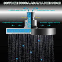 Carica l'immagine nel visualizzatore di Gallery, Soffione Doccia Anticalcare, Soffione Doccia Fisso a Pioggia, Rotondo Testa Doccia Regolabile 360°, Pulizia Automatica, 