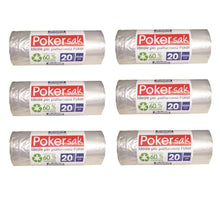 Carica l'immagine nel visualizzatore di Gallery, Set 6 Sacchetti per Immondizia Poker sac Cm.65x54 Lt.20 Umido Indifferenziato Raccolta