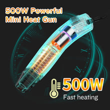 Carica l'immagine nel visualizzatore di Gallery, AIUNAOM Mini Pistola Termica 500W Pistola ad Aria Calda Impostazioni 2 temperature 270℃~450℃protezione da sovraccarico d