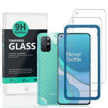 Carica l'immagine nel visualizzatore di Gallery, Ibywind Vetro Temperato per OnePlus 8T [Confezione da 2] con Protezione Obiettivo Fotocamera,Skin in Stile Fibra di Carb