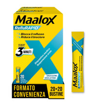 Carica l'immagine nel visualizzatore di Gallery, Maalox Reflurapid Blocca il Reflusso Gastroesofageo, Riduce Bruciore e Acidità di Stomaco, anche in Gravidanza - con Bic
