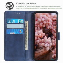 Carica l'immagine nel visualizzatore di Gallery, Custodia Cover per Motorola Moto G84 5G, [Funzione Stand] Premium Pu Flip Cover con Chiusura Magnetica. Blu Scuro