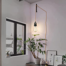 Carica l'immagine nel visualizzatore di Gallery, E27, cavo per lampada vintage, lampada a sospensione, con interruttore e spina, corda di canapa, kit per lampada a sospe