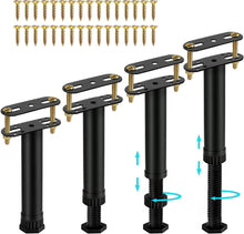 Carica l'immagine nel visualizzatore di Gallery, 4 Pezzi Piedini per Letto in Metallo Piedi Letto Regolabili in Altezza 18-30 cm Piedi per Rete a Doghe Piedini per Mobil