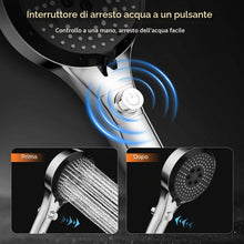 Carica l'immagine nel visualizzatore di Gallery, Vinabo Soffione Doccia con Tubo 1,5 m, Doccino 6 Getti Anticalcare