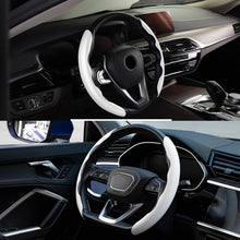 Carica l'immagine nel visualizzatore di Gallery, DOMENICA 2 Pezzi Coprivolante Universale per Auto 36-40cm Fibra Carbonio Antiscivolo Ultraleggero (Bianco)