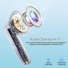Carica l'immagine nel visualizzatore di Gallery, xinwld Cuffie Bluetooth, Auricolari Bluetooth 5.3 Stereo HiFi con 4 HD Mics, Mini Cuffie Wireless Cancellazione Rumoreco