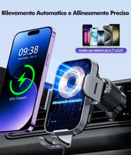 Carica l'immagine nel visualizzatore di Gallery, ISEYOU Caricatore Wireless Auto, 15W Supporto Telefono Auto Ricarica Wireless Rapida Bloccaggio Automatico, 360°Rotazion