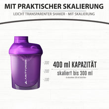 Carica l'immagine nel visualizzatore di Gallery, AMITYUNION Protein Shaker Purple White Deluxe 400 ml - Shaker proteico