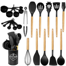Carica l'immagine nel visualizzatore di Gallery, Utensili da cucina in silicone 22 pezzi, set di utensili da cucina per pentole antiaderenti, al calore e antiaderenti co