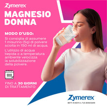 Carica l'immagine nel visualizzatore di Gallery, Zymerex MAGNESIO DONNA 150g | Magnesio | Collagene | Acido folico | Metabolismo energetico | Funzione psicologica | Asso