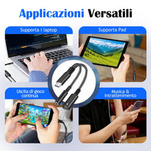 Carica l'immagine nel visualizzatore di Gallery, 2 in 1 Adattatore per Cuffie USB C e Ricarica, Jack da 3,5mm Type C Supporta PD 60W Ricarica Rapida &amp; Audio, Adaptateur 