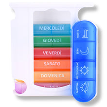 Carica l'immagine nel visualizzatore di Gallery, Torre Dose Pillole Settimanale Italiana | Organizzazione Settimanale dei Medicinali | 7 giorni | 4 Momenti di Assunzione