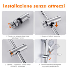 Carica l'immagine nel visualizzatore di Gallery, Ibergrif Supporto Soffione Doccia per Saliscendi 18-25 mm, Argento M20404
