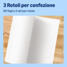 Carica l'immagine nel visualizzatore di Gallery, di Amazon Asciugamano da cucina super assorbente, 3 strati, 18 rotoli (6 confezioni da 3), 80 fogli per rotolo, certific