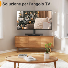 Carica l'immagine nel visualizzatore di Gallery, Supporto Girevole da Tavolo per TV da 26-60 Pollici - Piedistallo per TV Regolabile in Altezza con Base in Vetro Tempera