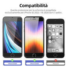 Carica l'immagine nel visualizzatore di Gallery, NEW'C Pellicola Vetro per iPhone SE 2022/2020, in Vetro Temperato