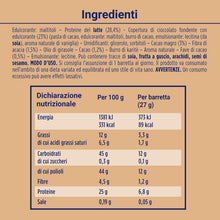 Carica l'immagine nel visualizzatore di Gallery, Enervit Protein Snack Fondente Barretta Proteica Low Sugar 27g Astuccio 8-25% Proteine, Ricco Fibre, Senza Glutine