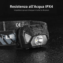 Carica l'immagine nel visualizzatore di Gallery, Lepro Torcia Frontale LED Ricaricabile, 2000lux 6 Modalità di Luce, 2pcs