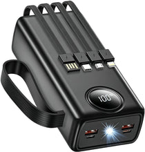 Carica l'immagine nel visualizzatore di Gallery, Power Bank 27000mAh con 4 Cavi Integrati e Ricarica Rapida 22.5W