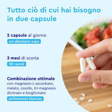 Carica l'immagine nel visualizzatore di Gallery, Magnesio Completo, 180 Capsule, Eletto PRODOTTO DELL'ANNO 2025, Magnesio Bisglicinato, Dicitrato, Ossido, Malato, Ascorb