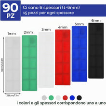 Carica l'immagine nel visualizzatore di Gallery, 90 Pz Spessori in Plastica, Piatti in Plasticas, Squadrette Angolari, Distanziatori per Piastrelle, Imballatori Guarnizi