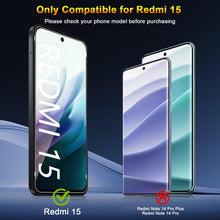 Carica l'immagine nel visualizzatore di Gallery, QULLOO Vetro Temperato per Xiaomi Redmi 15 4G / 5G, 2 Pezzi Pellicola Vetro Protettiva e 2 Pezzi Pellicola Fotocamera, D