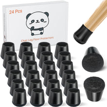 Carica l'immagine nel visualizzatore di Gallery, gommini Per Sedie Extra Piccole 24 Pezzi - Coprigambe/feltrini Per Sedia Rotondi/Nero Scuro/Gel Di Silice,Feltro 360°- P