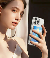 Carica l'immagine nel visualizzatore di Gallery, DEVASO Cover per iPhone 15 Custodia Trasparente con Porta Carte，Portafoglio Custodia Protettiva in Silicone Sottile Morb