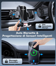 Carica l'immagine nel visualizzatore di Gallery, EOIWUY 15W Caricatore Wireless Auto, 360° Rotazione Supporto Telefono Auto