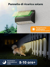 Carica l'immagine nel visualizzatore di Gallery, Smiling Shark Luce Solare LED Esterno, Applique Solare da Esterno Lampada Solare da Parete IP65 Impermeabile Luci da Est