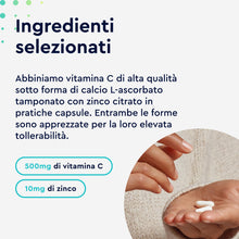 Carica l'immagine nel visualizzatore di Gallery, Vitamina C, 180 Capsule, 500 mg + Zinco 10 mg, Qualità Testata Premium, Scorta 6 mesi, Integratore Difese Immunitarie, V