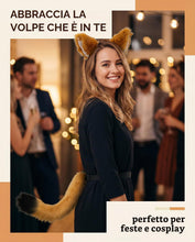 Carica l'immagine nel visualizzatore di Gallery, LEEQ 2 Pezzi Finto peloso volpe gatto orecchie Cosplay Set - Costume volpe Orecchie volpe Coda per Dress Up Carino Costu