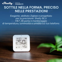 Carica l'immagine nel visualizzatore di Gallery, Shelly BLU H&amp;T Display ZB Bianco - Sensore Smart Temperatura e Umidità
