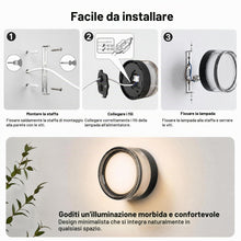 Carica l'immagine nel visualizzatore di Gallery, MARSI Applique LED da Esterno Rotonda IP65, Lampada da Parete e Soffitto Moderna, 9W, 3 Temperature di Colore 2800K/4000