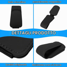 Carica l'immagine nel visualizzatore di Gallery, Zorplex 2 Pezzi Porta Occhiali Auto in Pelle con Clip Magnetica per Visiera, Universale, Supporto per Occhiali, Adatto a