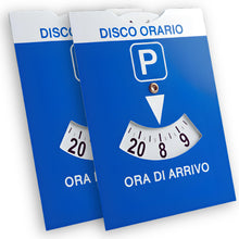 Carica l'immagine nel visualizzatore di Gallery, 2 Pezzi Disco Orario Auto | Formato Grande 11.5x15 cm con Busta PVC Trasparente | Parchimetro Disco Orario Omologato Ita