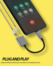 Carica l'immagine nel visualizzatore di Gallery, Adattatore 3,5 Jack Cuffiette 2 in 1 Cavo Aux Cuffie Accessori Lightning Caricatore per Apple Iphone 14 13 12 11 Pro Max
