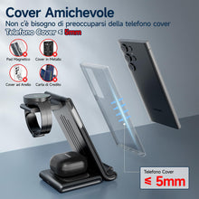 Carica l'immagine nel visualizzatore di Gallery, Stazione Ricarica per Samsung, MANKIW Pieghevole 3 in 1 Base Ricarica Wireless per Samsung S25/S24/S23/S22/S21/S20, Z Fo