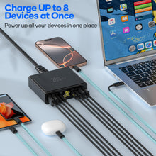 Carica l'immagine nel visualizzatore di Gallery, Caricatore USB C Multiplo 8 Porte con Schermo LED 200W Stazione
