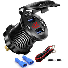 Carica l'immagine nel visualizzatore di Gallery, iMESTOU Caricabatteria da Auto in Alluminio a Ricarica Rapida 3.0 Dual USB per Caricabatterie per Telefono Presa di Corr