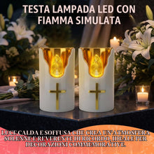 Carica l'immagine nel visualizzatore di Gallery, 2 Pezzi Candele led, Lumini cimitero led batteria per cimiteri e chiese