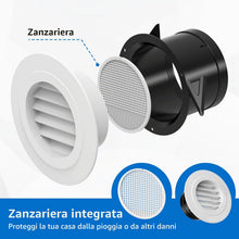 Carica l'immagine nel visualizzatore di Gallery, Hon&amp;Guan 100mm Griglia di Ventilazione Rotonda, Zanzariera, ABS, Regolabile